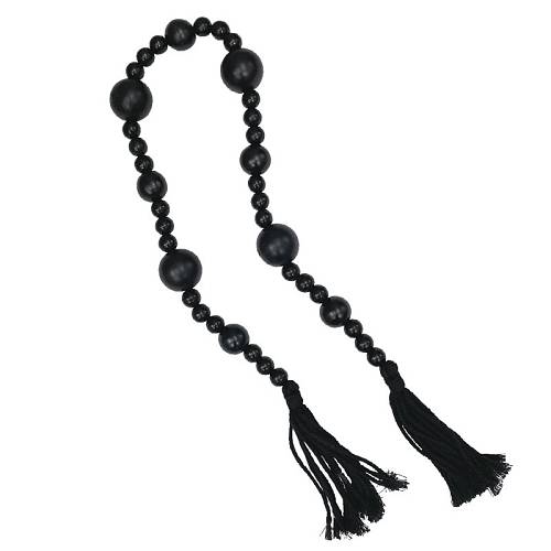 ΔΙΑΚΟΣΜΗΤΙΚΟ ΚΟΜΠΟΛΟΪ ΞΥΛΙΝΟ ΜΑΥΡΟ ΜΕ ΦΟΥΝΤΕΣ - 40cm 120/KIB