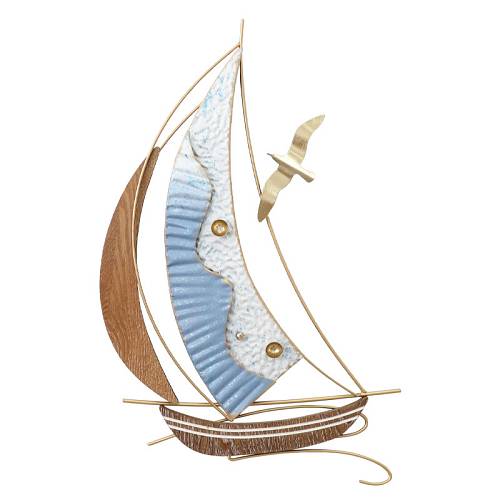 ΜΕΤΑΛΛΙΚΟ ΔΙΑΚΟΣΜΗΤΙΚΟ ΤΟΙΧΟΥ ΚΑΡΑΒΙ ΚΑΙ ΠΟΥΛΙ - 34.3x55.9x3.8cm 4/ΚΙΒ