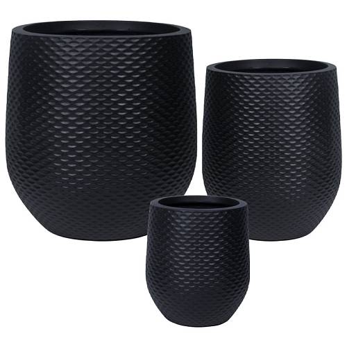 ΚΑΣΠΩ FIBERCLAY ΣΕΤ/3 ΜΑΥΡΟ ΦΟΛΙΔΩΤΟ - S:Φ28x32, M:Φ37x45, L:Φ52x54cm 16/ΠΑΛ