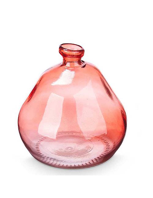 Βάζο γυάλ.κόκκινο στενό στόμιο Φ17Η18cm