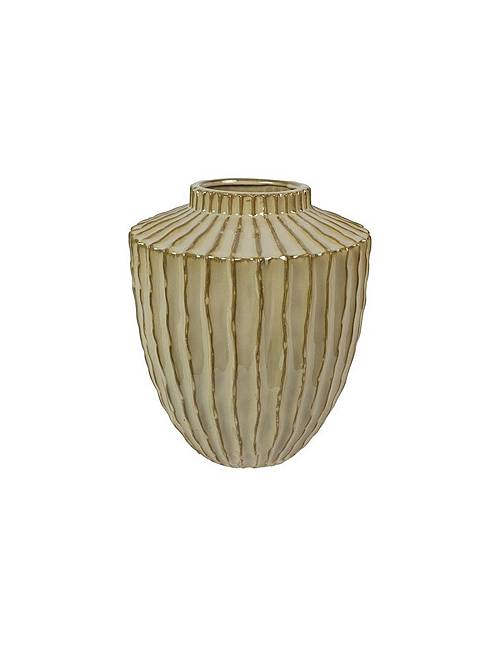 Βάζο κεραμ.DUUK μπεζ/καφέ 27Χ32