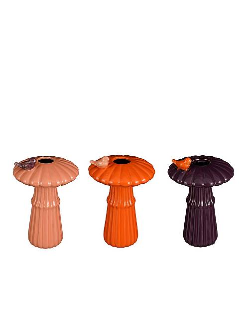 Βάζο κεραμ.μανιτάρι μονολούλουδο/3χρωμ. Φ14,5Η21,5cm