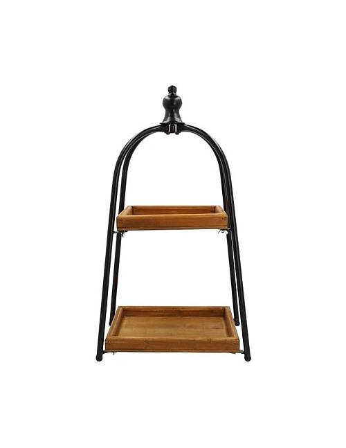 Δίσκος σερβ.mango /μέταλλο 2οροφος 39x22H71,5cm