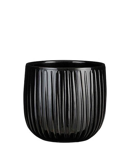 Κασπώ κεραμ.μπουλ ριγέ μαύρο  Φ21Χ19