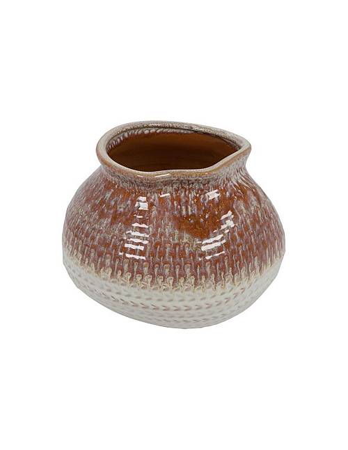 Κασπώ κεραμικό καφέ/μπεζ 24,3x20,2cm