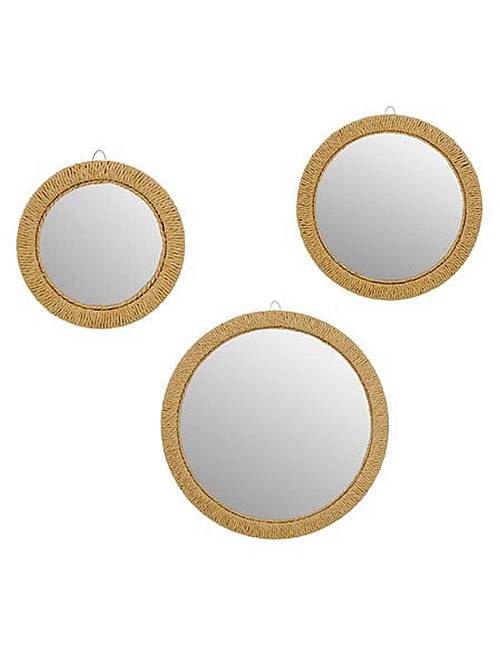 Καθρέφτες στρογγ.set3/ πλεχτοί Φ23,5cm