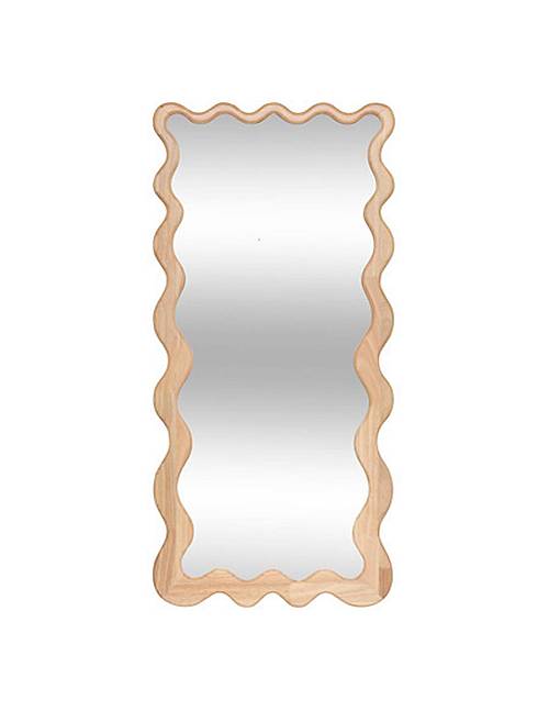 Καθρέφτης κυματιστός ξύλινος φυσικό 100x48cm