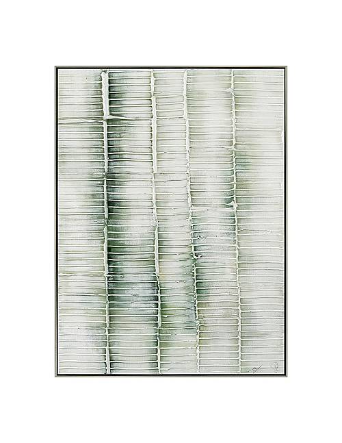 Πίνακας  χειρ.ζωγραφ.με ξυλινο πλαίσιο, πράσινος "gold parts" 90x120cm