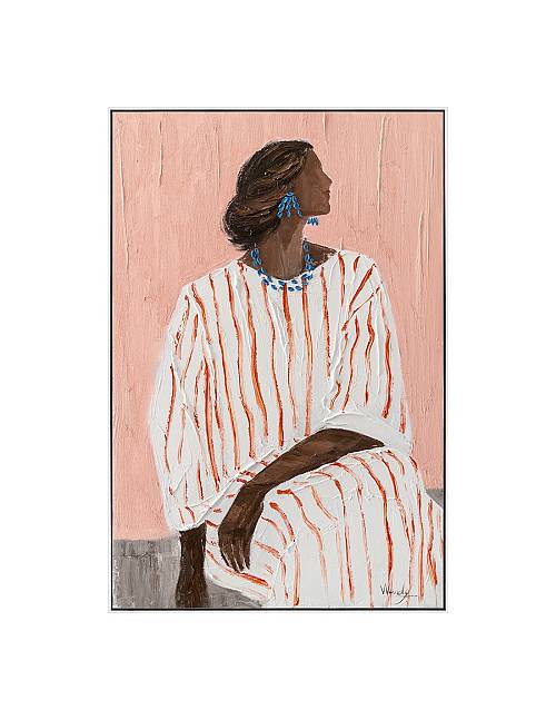 Πίνακας  χειρ.ζωγραφ.με ξυλινο πλαίσιο,"Woman" 60x90cm