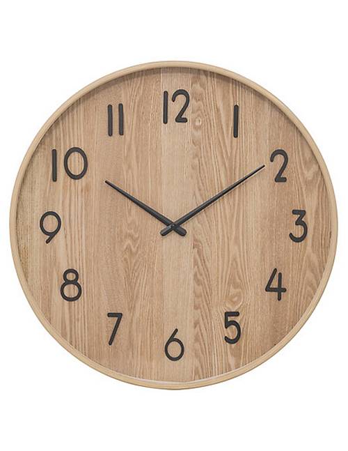 Ρολόι τοίχου ξύλινο φυσικό Φ55cm