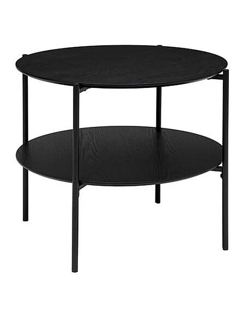 Τραπέζι σαλονιού MDF μαύρο με μεταλ.πόδια Φ63,2 Η52cm