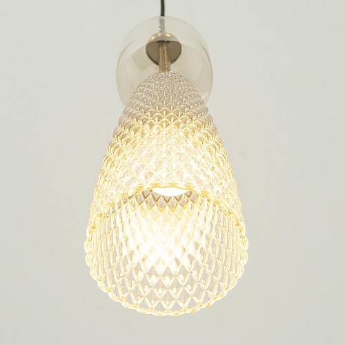 PENDANT LIGHT E14 MAX 40W METAL-GLASS ANTIQUE BRASS