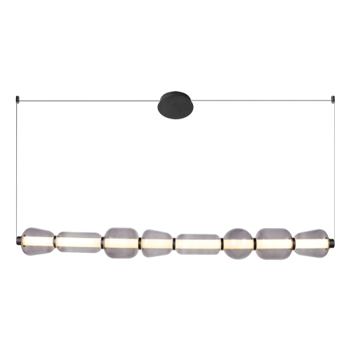 PENDANT LED LIGHT 37W 3000K METAL-GLASS, BLACK-SMOKED GREY