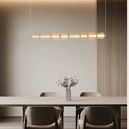 PENDANT LED LIGHT 37W 3000K METAL-GLASS, GOLD-CHAMPAGNE