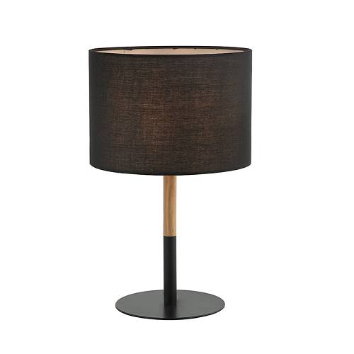 TABLE LAMP E14 MAX 40W IRON & WOOD & FABRIC MATERIAL BLACK  SWITCH