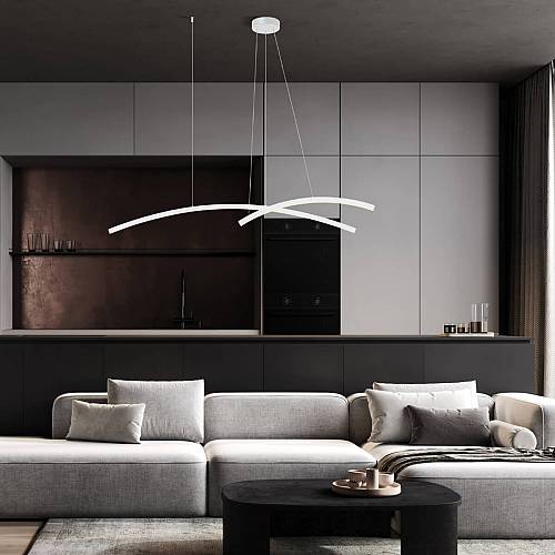 LED PENDANT LIGHT  41W 3000K ALUMINΙUM & ACRYLIC WHITE