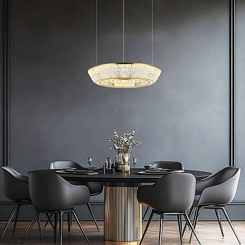 PENDANT LED LIGHT 55W 3000K METAL-CRYSTAL ANTIQUE BRASS