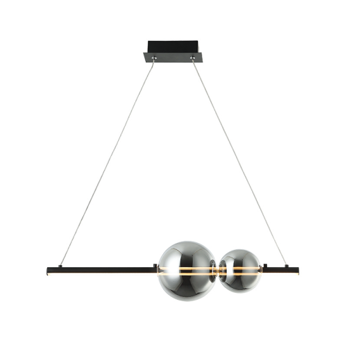 PENDANT LED LIGHT 13W 3000K ALUMINUM- SMOKE GLASS