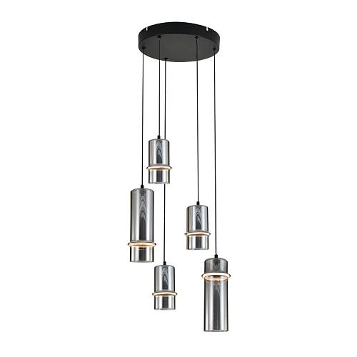 PENDANT LED LIGHT 20W 3000K SANDY BLACK - SMOKED GLASS