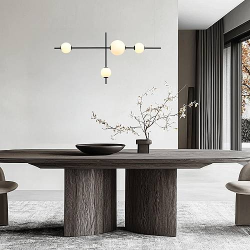 LED PENDANT LIGHT  19W 3000K GLASS & METAL  WHITE-BLACK