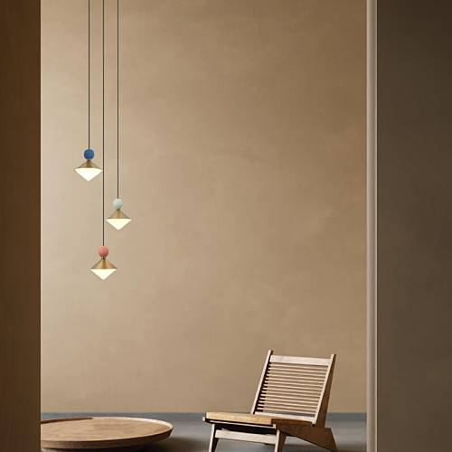 PENDANT LED LIGHT 20W 3000K CERAMIC - METAL - GLASS, BRASS