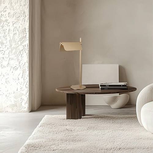 TABLE LED LIGHT 7W 3000K BRUSHED GOLD MOVABLE LIGHT DEFLECTORS DIMMING SWITCH