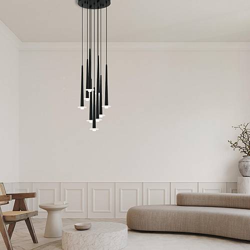 PENDANT LED LIGHT 25W 3000K ALUMINUM -MARBLE BLACK