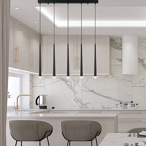PENDANT LED LIGHT 14W 3000K ALUMINUM -MARBLE BLACK