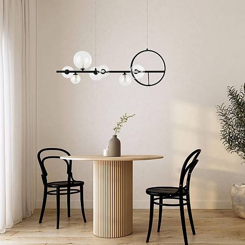 PENDANT LED LIGHT 14W + 7XG9 METAL-GLASS BLACK