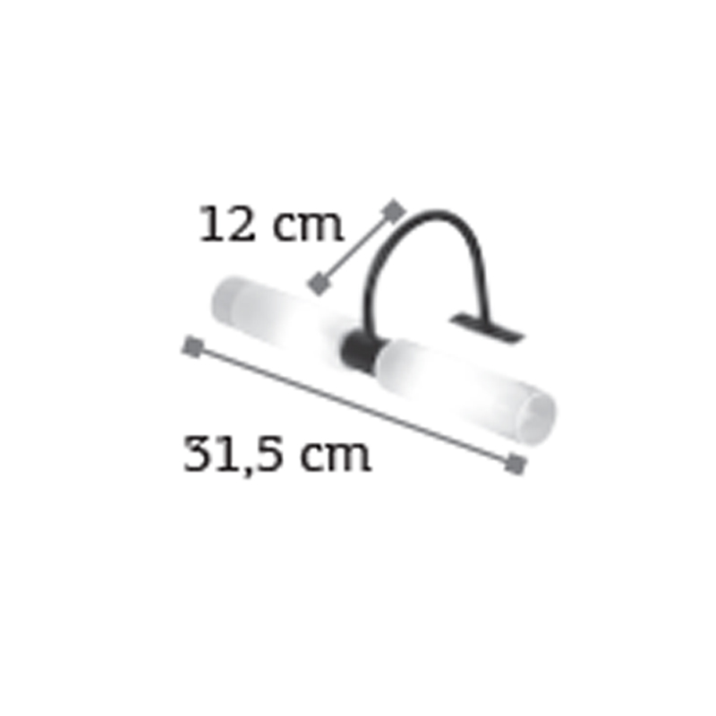 Επιτοίχιο φωτιστικό από μαύρο μέταλλο και αμμοβολή γυαλί 2XG9 D:31,5cm (1049-Μαύρο)