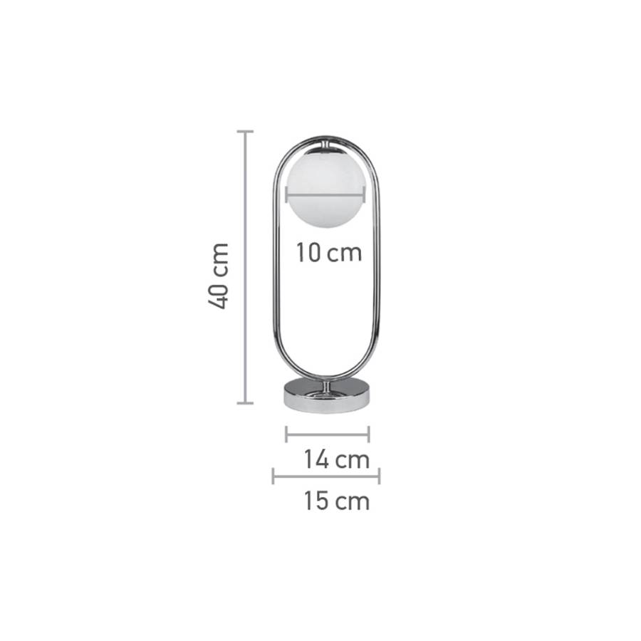 Επιτραπέζιο φωτιστικό σε μαύρη απόχρωση και λευκή οπαλίνα 1XG9 D:40cm (3016-BL)