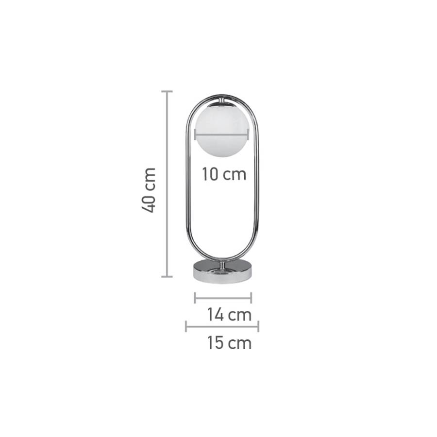 Επιτραπέζιο φωτιστικό σε χρυσαφί χρώμα και λευκή οπαλίνα 1XG9 D:40cm (3017-GL)