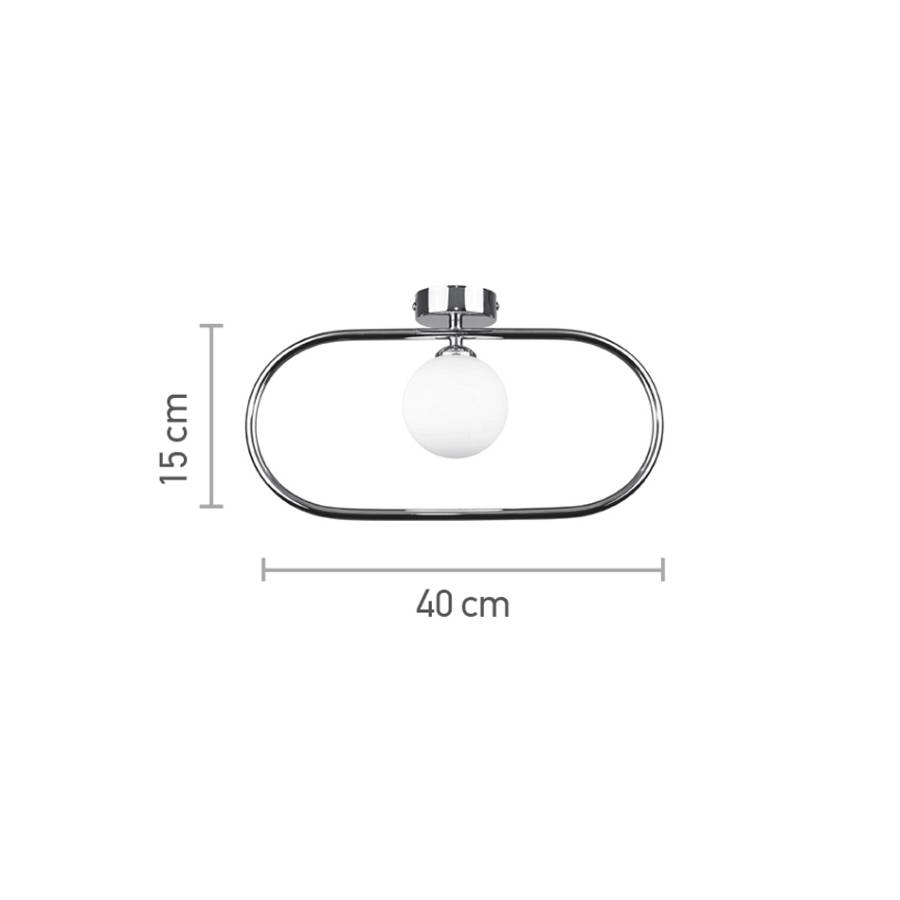 Επιτοίχιο φωτιστικό σε χρυσαφί χρώμα και λευκή οπαλίνα 1XG9 D:40cm (43031-GL)