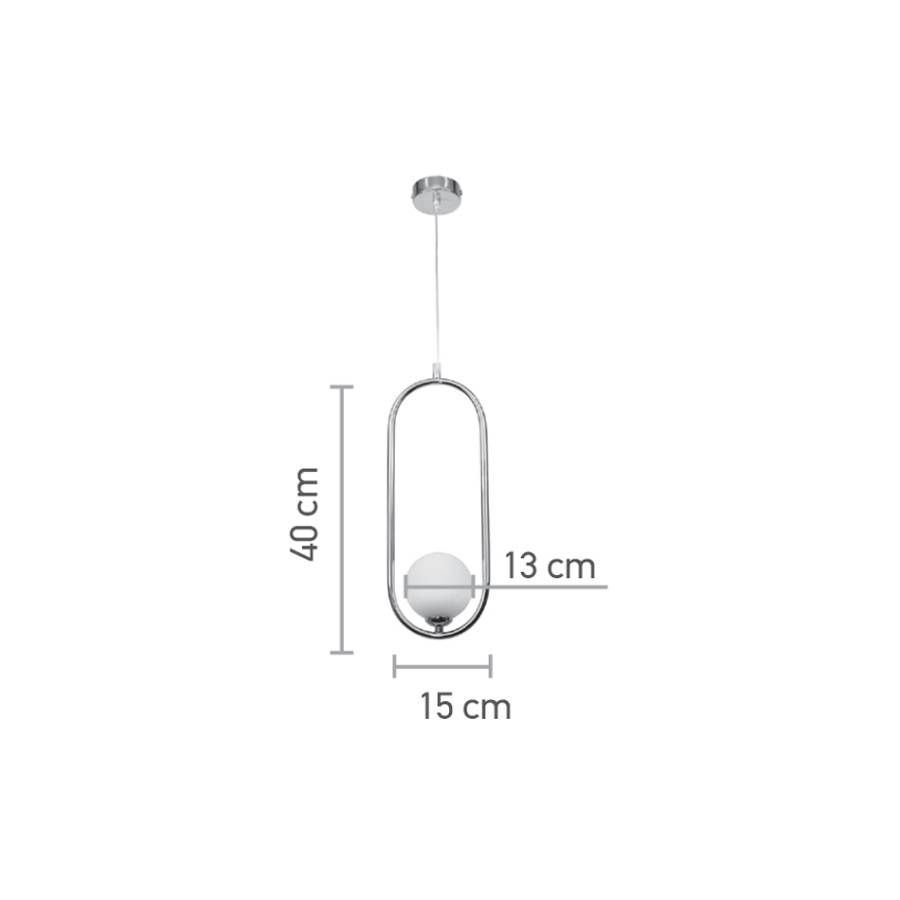 Κρεμαστό φωτιστικό σε μαύρη απόχρωση και λευκή οπαλίνα 1XG9 D:40cm (4021-BL)