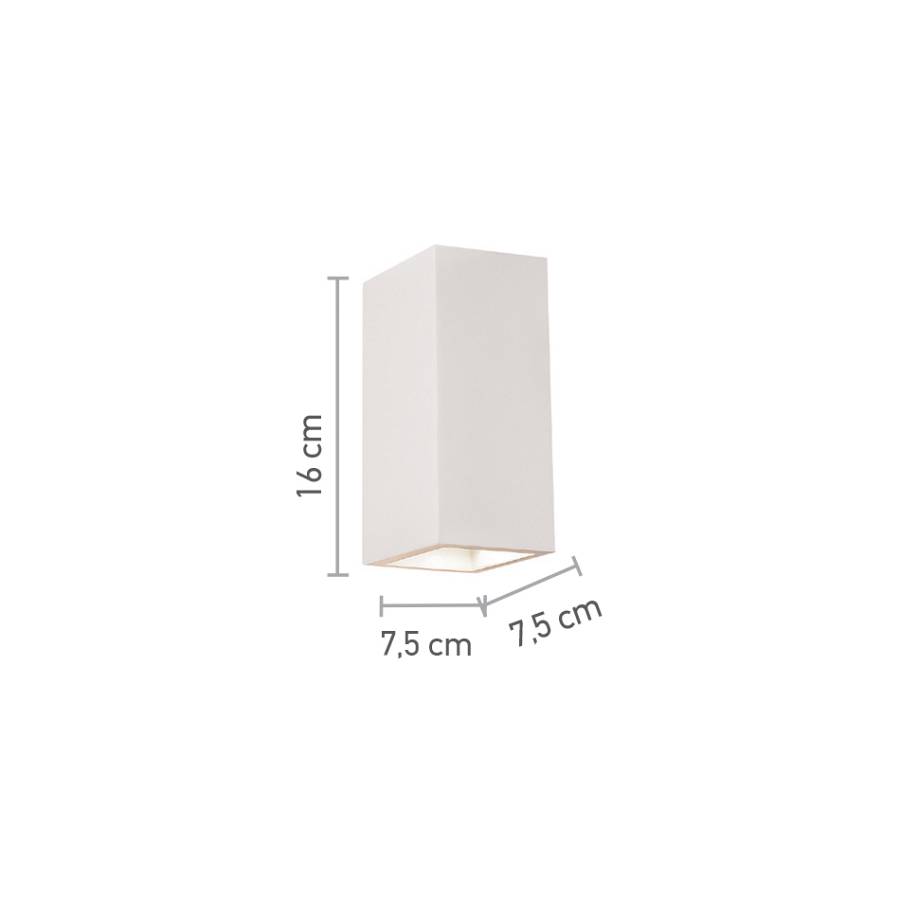 Επιτοίχιο φωτιστικό λευκό από γύψο 2XGU10 D:16cm (43033)