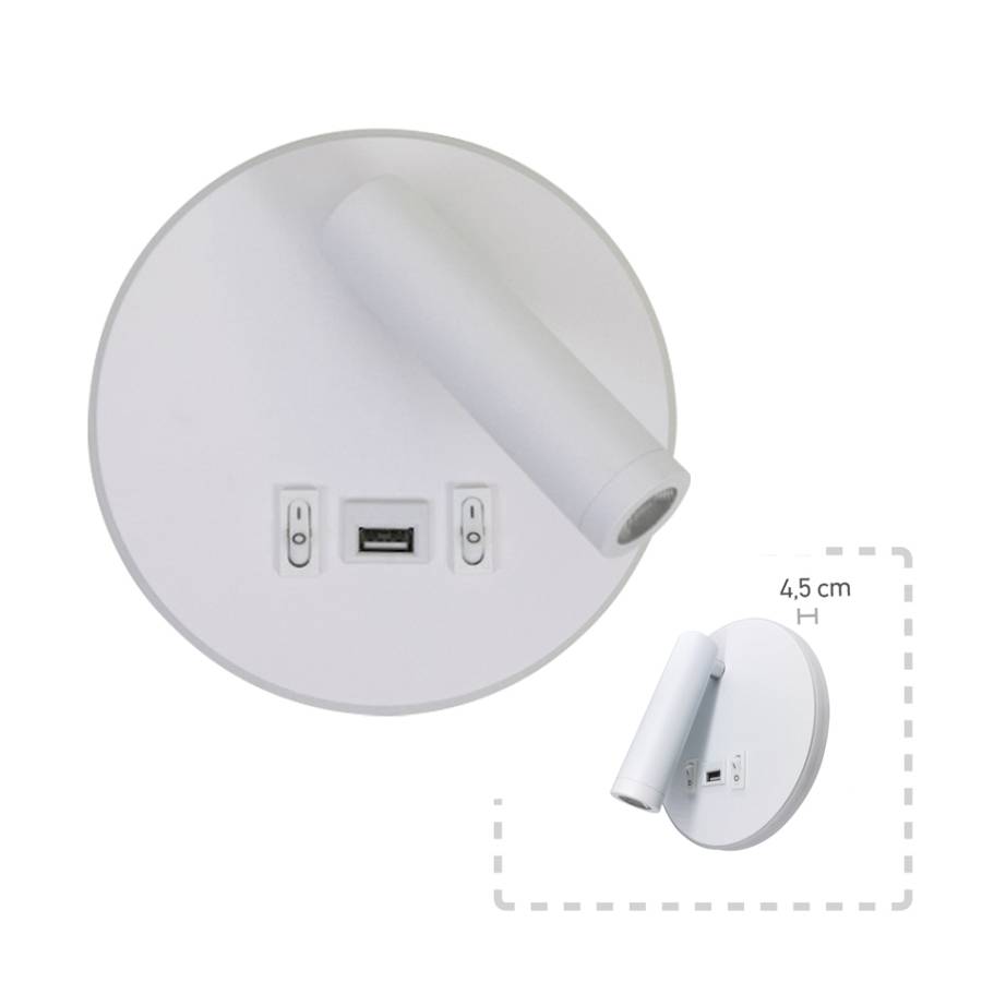 Επιτοίχιο φωτιστικό LED 12W 3000K από λευκό μέταλλο D:14cm (43418-WH)