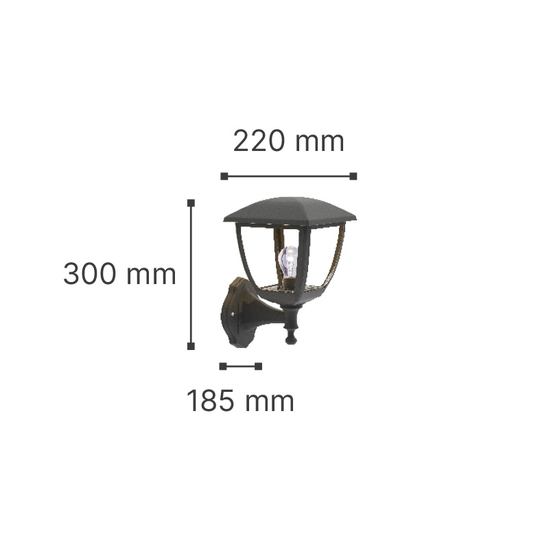 it-Lighting Avalanche 1xE27 Outdoor Wall Lamp Black D:22cmx30cm (80201214)