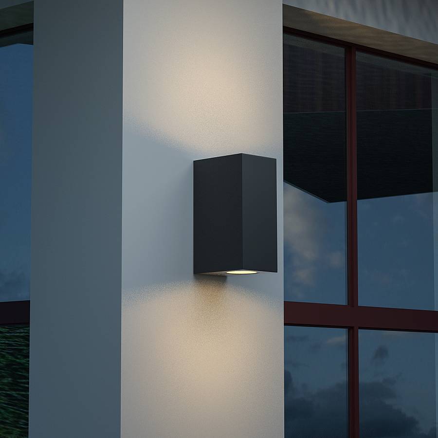 it-Lighting Havasu 2xGU10 Outdoor Up-Down Wall Lamp Grey D:14.7cmx9cm (80200334)