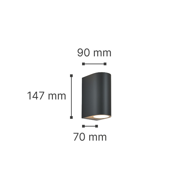 it-Lighting Michigan 2xGU10 Outdoor Up-Down Wall Lamp Anthracite D:14.7cmx9cm (80200144)