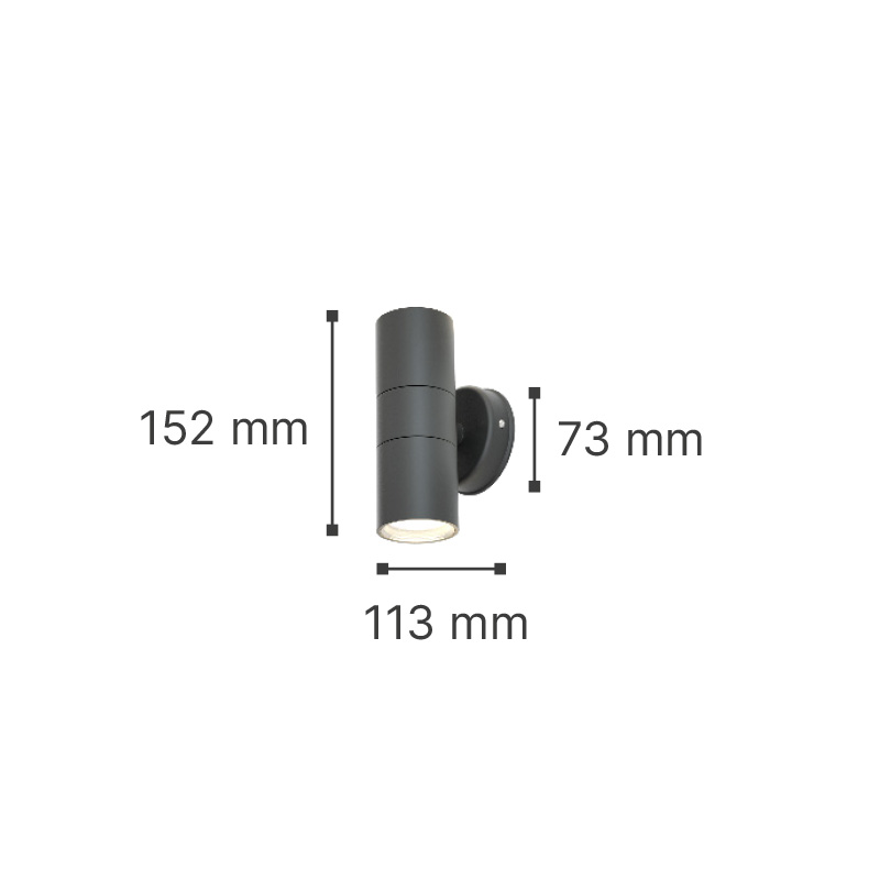it-Lighting Ouachita 2xGU10 Outdoor Up-Down Wall Lamp Anthracite D15.2cmx11.3cm (80200644)