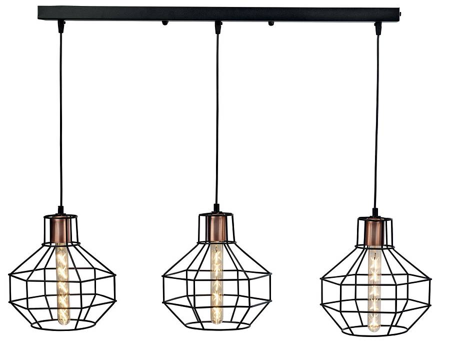 Φωτιστικό Πολύφωτο 3φ Μέταλλο μαύρο Ε27