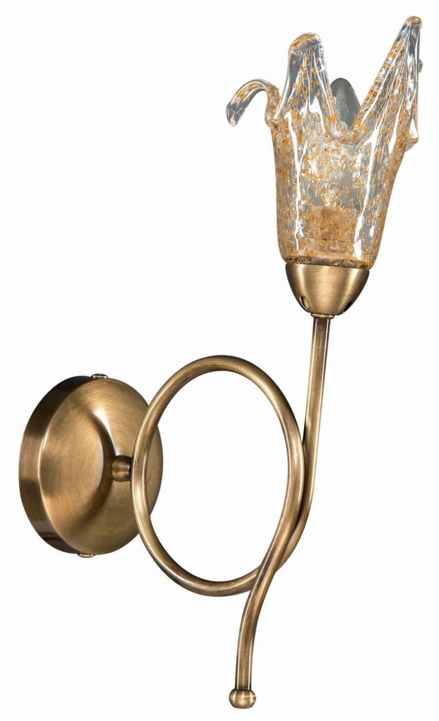 Απλίκα  Μέταλλο μπρονζέ  Ε14 μονόφωτη με γυαλί