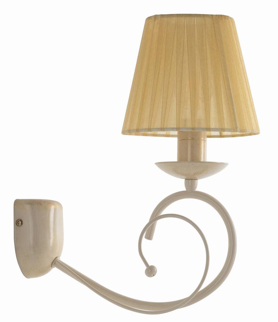 Απλίκα Μέταλλο κρεμ/πατ. χρυσή Ε14 με αμπαζούρ