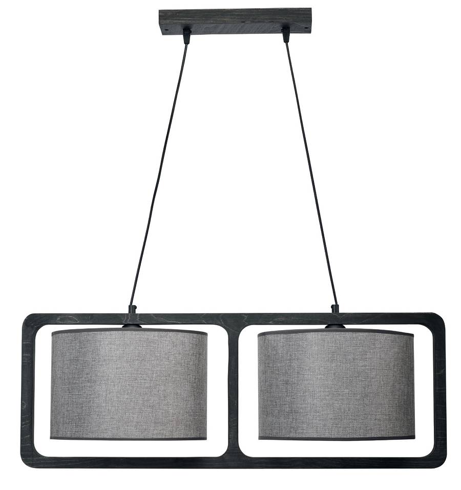 Φωτιστικό Πολύφωτο 2φ Ξύλο/Αμπαζούρ γκρι Ε27