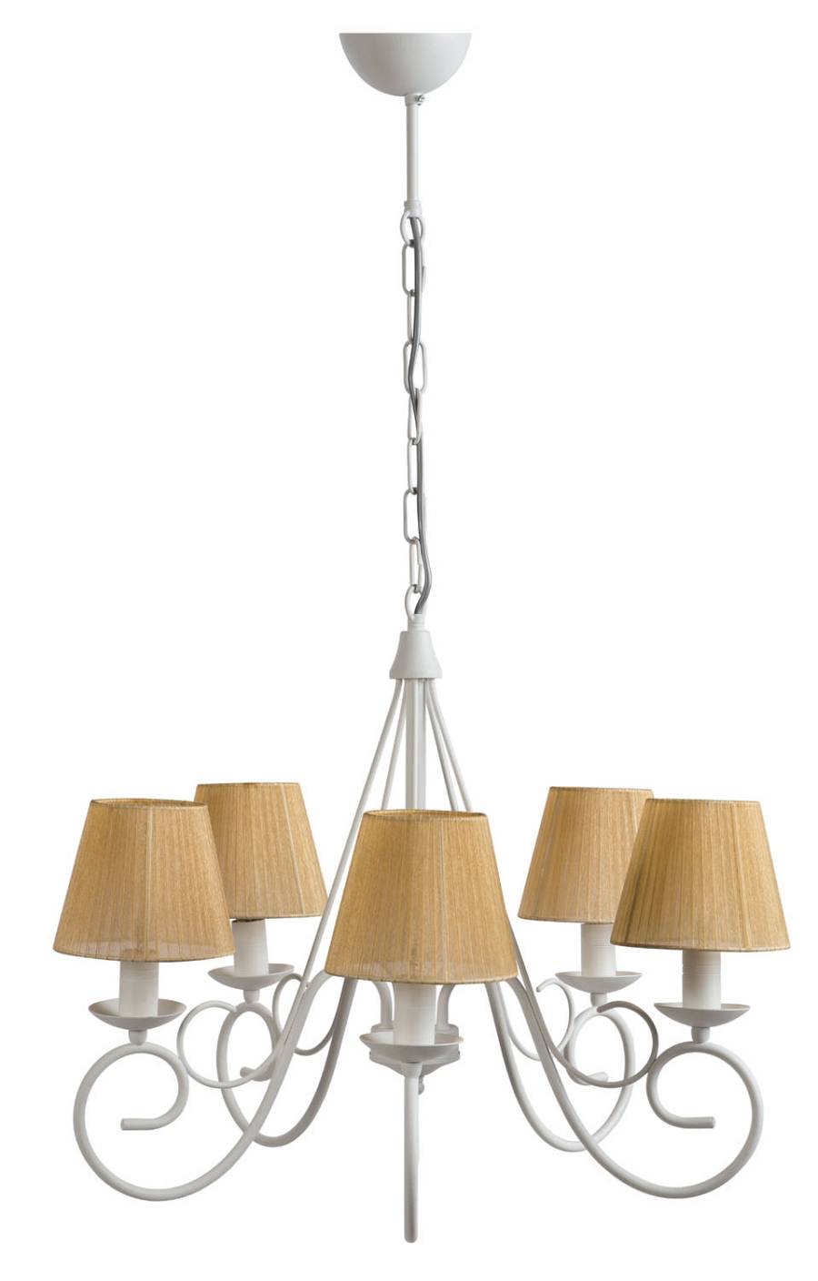 Φωτιστικό Πολύφωτο 5φ Μέταλλο λευκό με αμπαζούρ Ε14