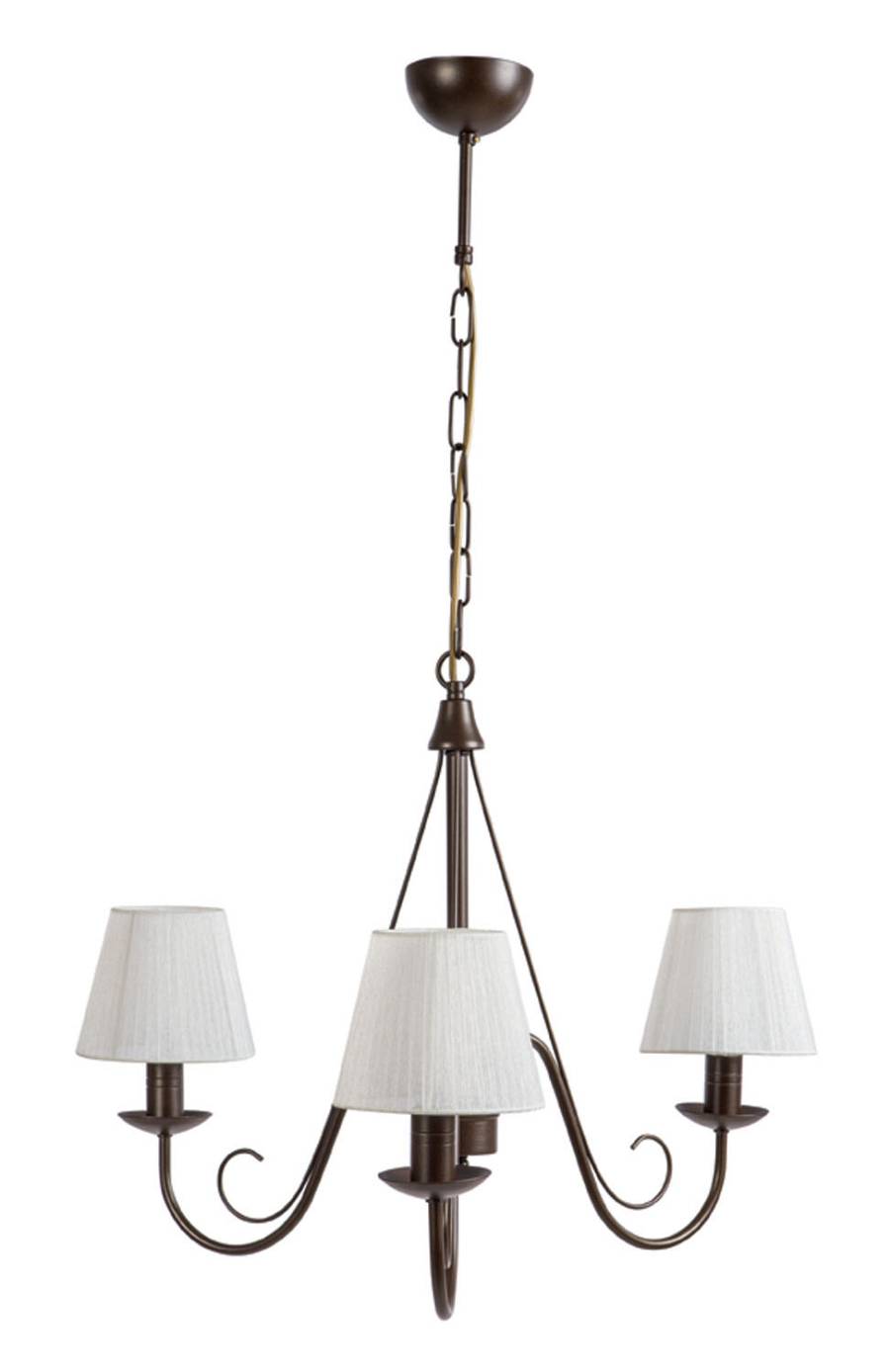 Φωτιστικό Πολύφωτο 3φ Μέταλλο καφέ με αμπαζούρ Ε14