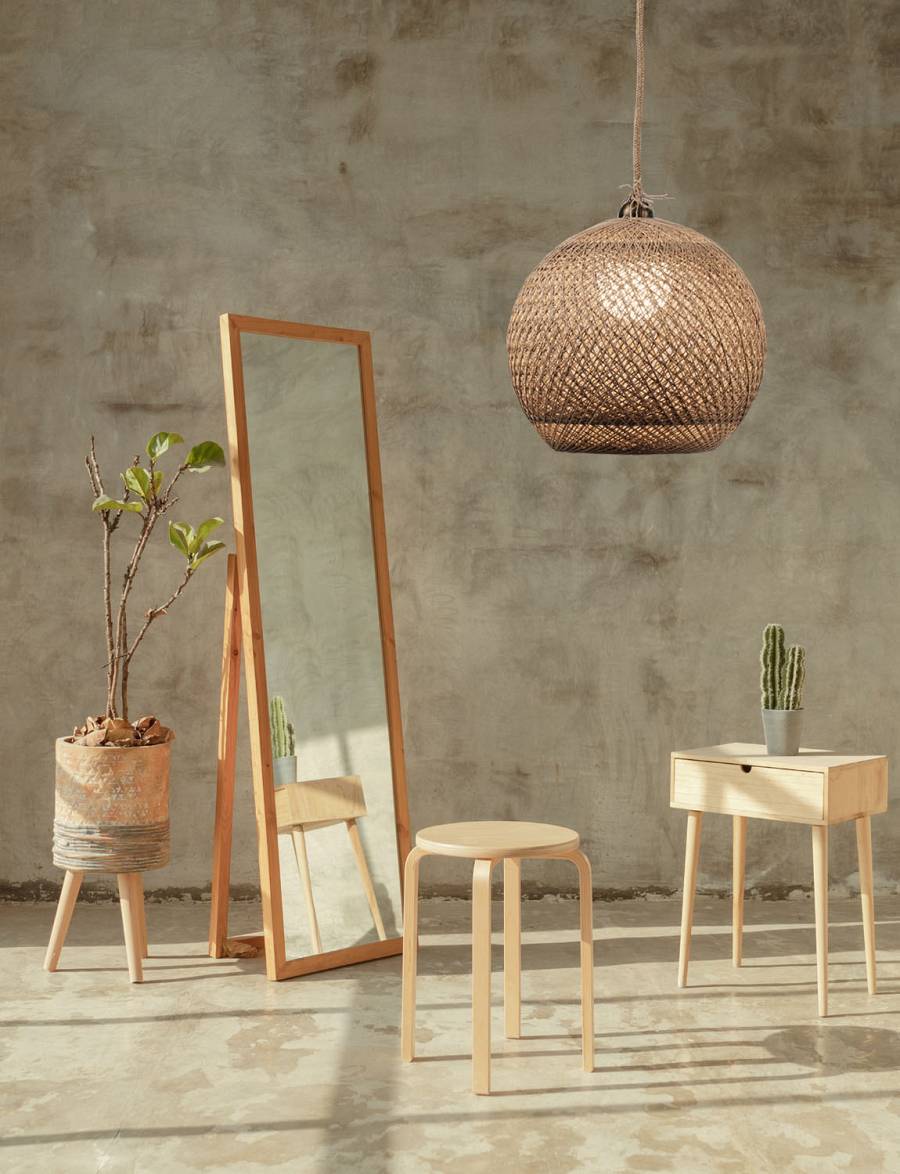 Φωτιστικό μονόφωτο μπάλα σχοινί Ε27 Φ40