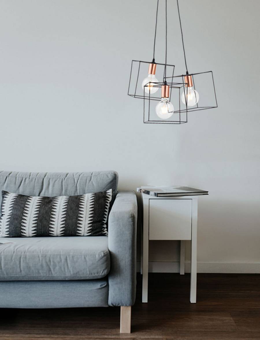 Φωτιστικό Πολύφωτο 3φ Μέταλλο μαύρο Ε27