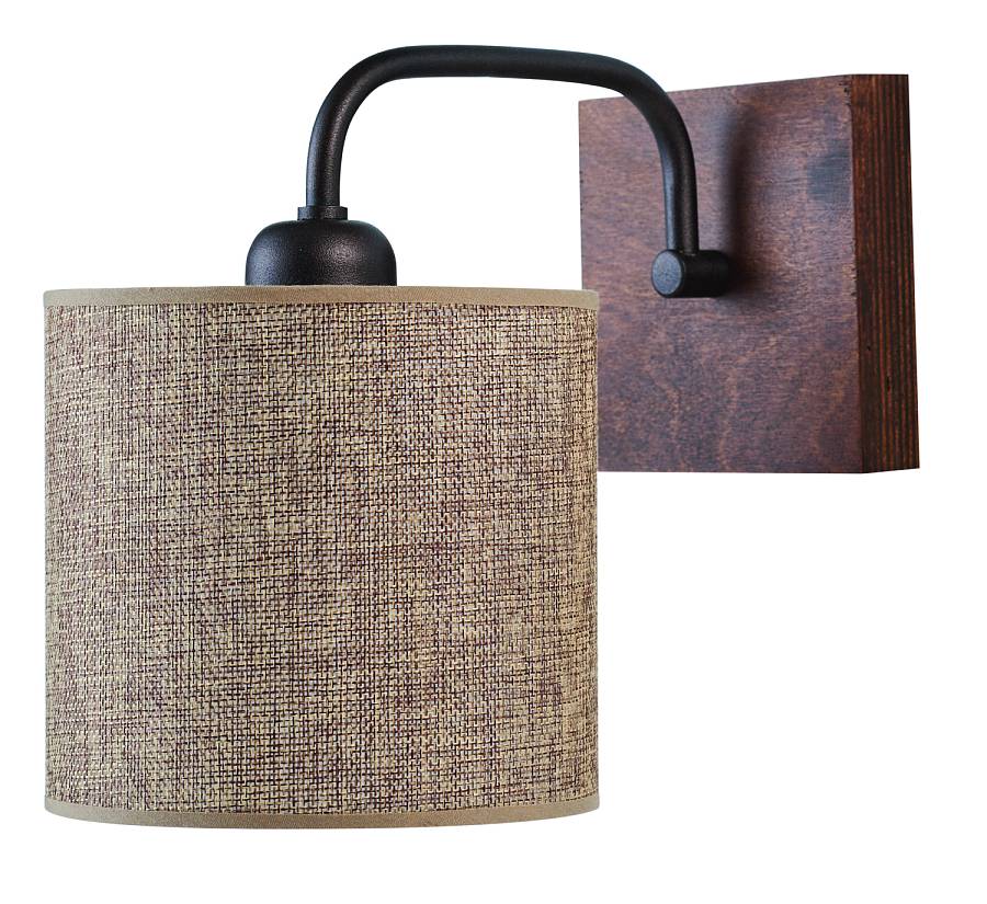 Απλίκα ξύλο/Αμπαζούρ μόκα Ε27 Φ15