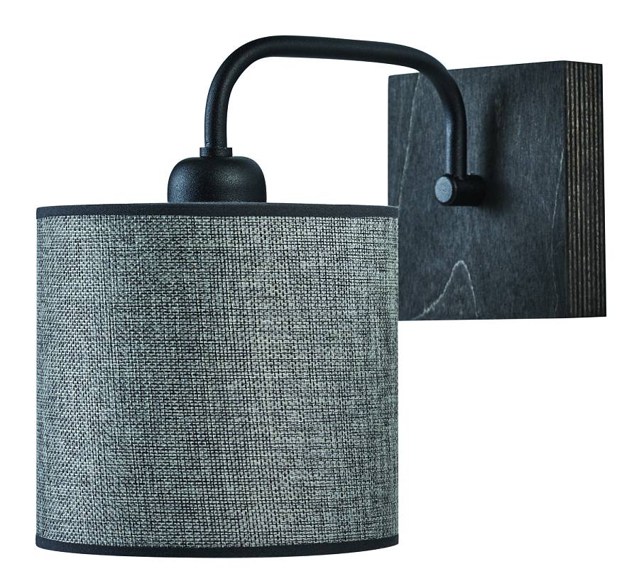 Απλίκα ξύλο/Αμπαζούρ γκρι Ε27 Φ15